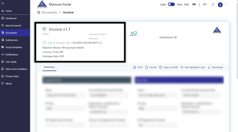 E-Invoice #9 How to Reject E-Invoice in MyInvois Portal - Company ...